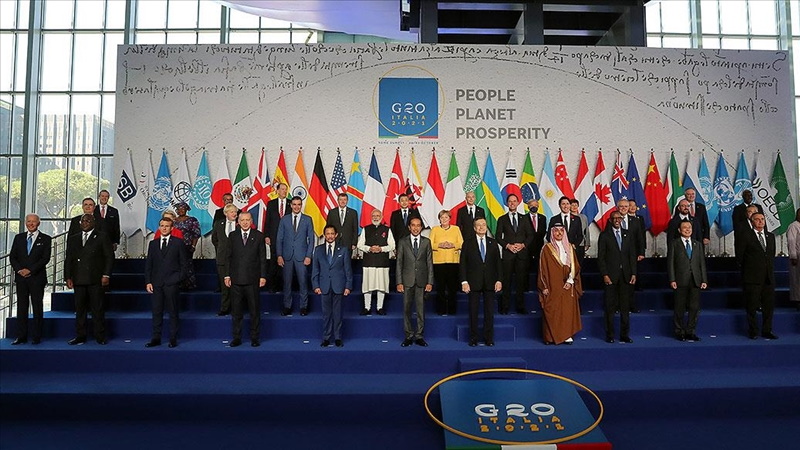 Cumhurbaşkanı Erdoğan, G20 Liderler Zirvesi’ne katılmak üzere bulunduğu İtalya’nın başkenti Roma’daki