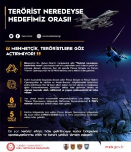 ANKARA (AA) – Milli Savunma Bakanlığı (MSB), Irak'ın kuzeyinde devam