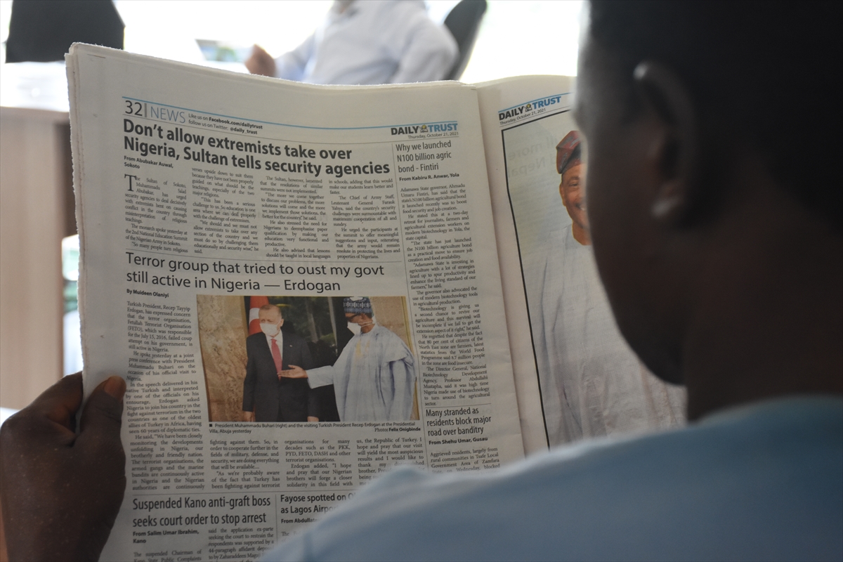 Nijerya basını Cumhurbaşkanı Erdoğan'ın ziyaretini yakından izledi