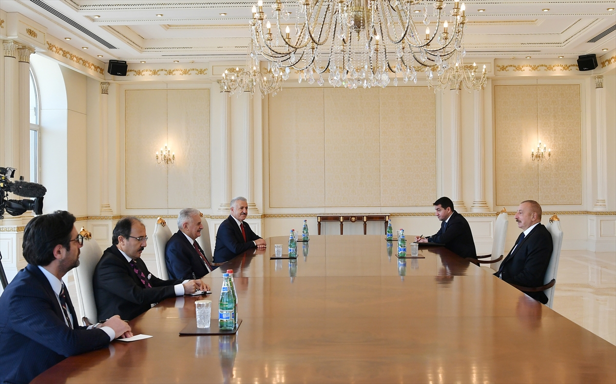 Azerbaycan Cumhurbaşkanı Aliyev,  AK Parti Genel Başkanvekili Yıldırım'ı kabul etti