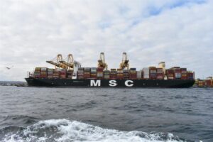 TEKİRDAĞ (AA) – Dünyanın en büyük konteyner gemilerinden Panama bandıralı