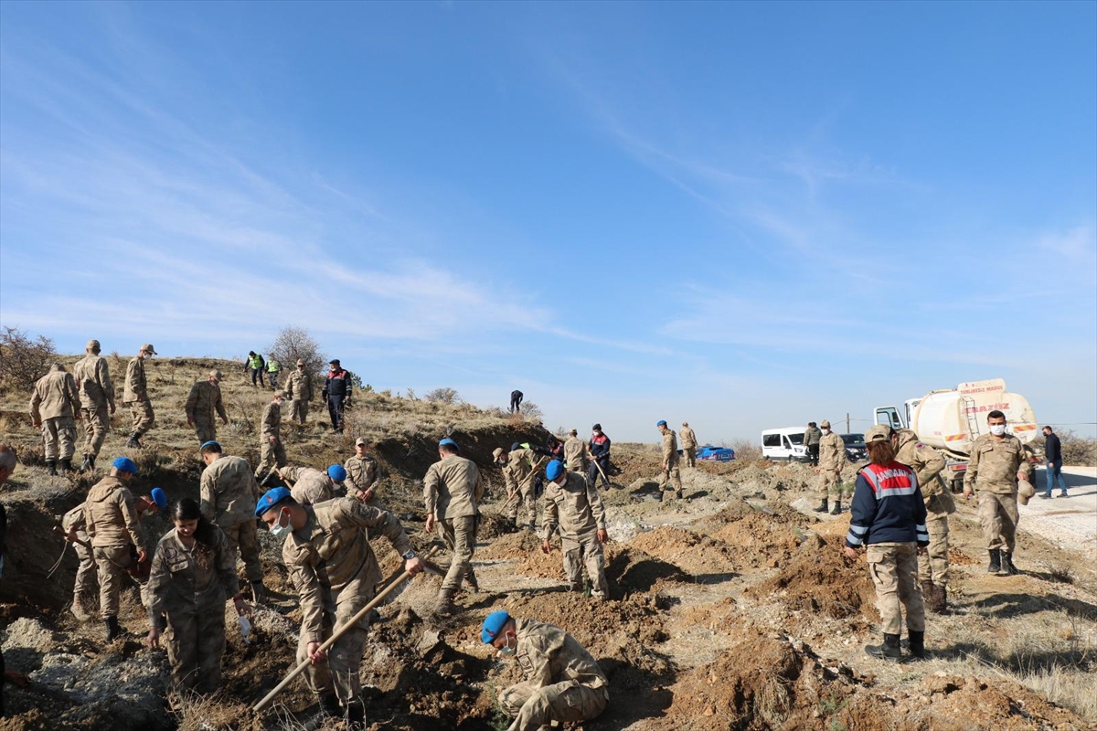 Elazığ'da jandarma 8 bin 300 fidan dikti