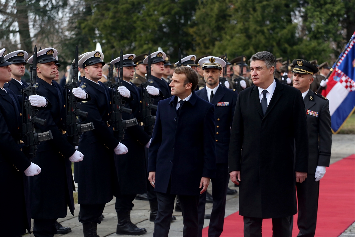 Fransa Cumhurbaşkanı Macron Hırvatistan'da temaslarda bulundu