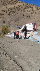 MARDİN (AA) – İran'da devrilen Türk tırındaki tavuk ürünlerinin yağmalandığı