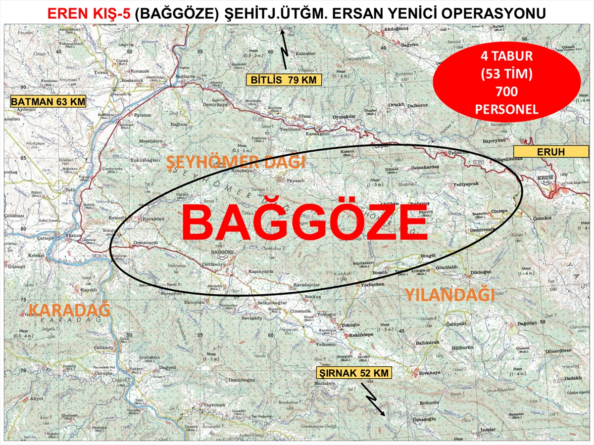 Siirt'te “Eren Kış-5 Şehit Jandarma Üsteğmen Ersan Yenici” Operasyonu başlatıldı