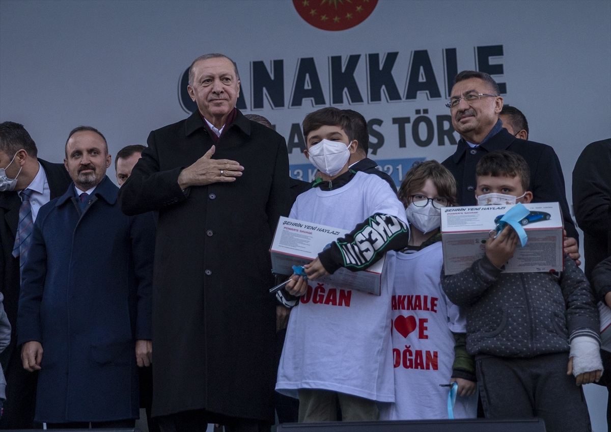 Cumhurbaşkanı Erdoğan, Çanakkale'de toplu açılış töreninde konuştu: (1)