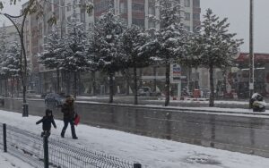 BİTLİS (AA) – Bitlis'in Tatvan ilçesinde yoğun kar yağışı nedeniyle