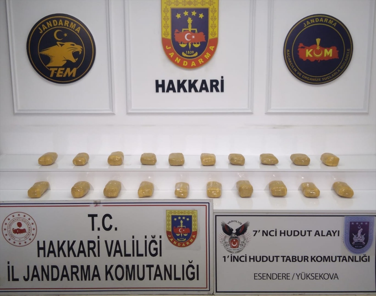 Hakkari'de 20 kilogram eroin ele geçirildi