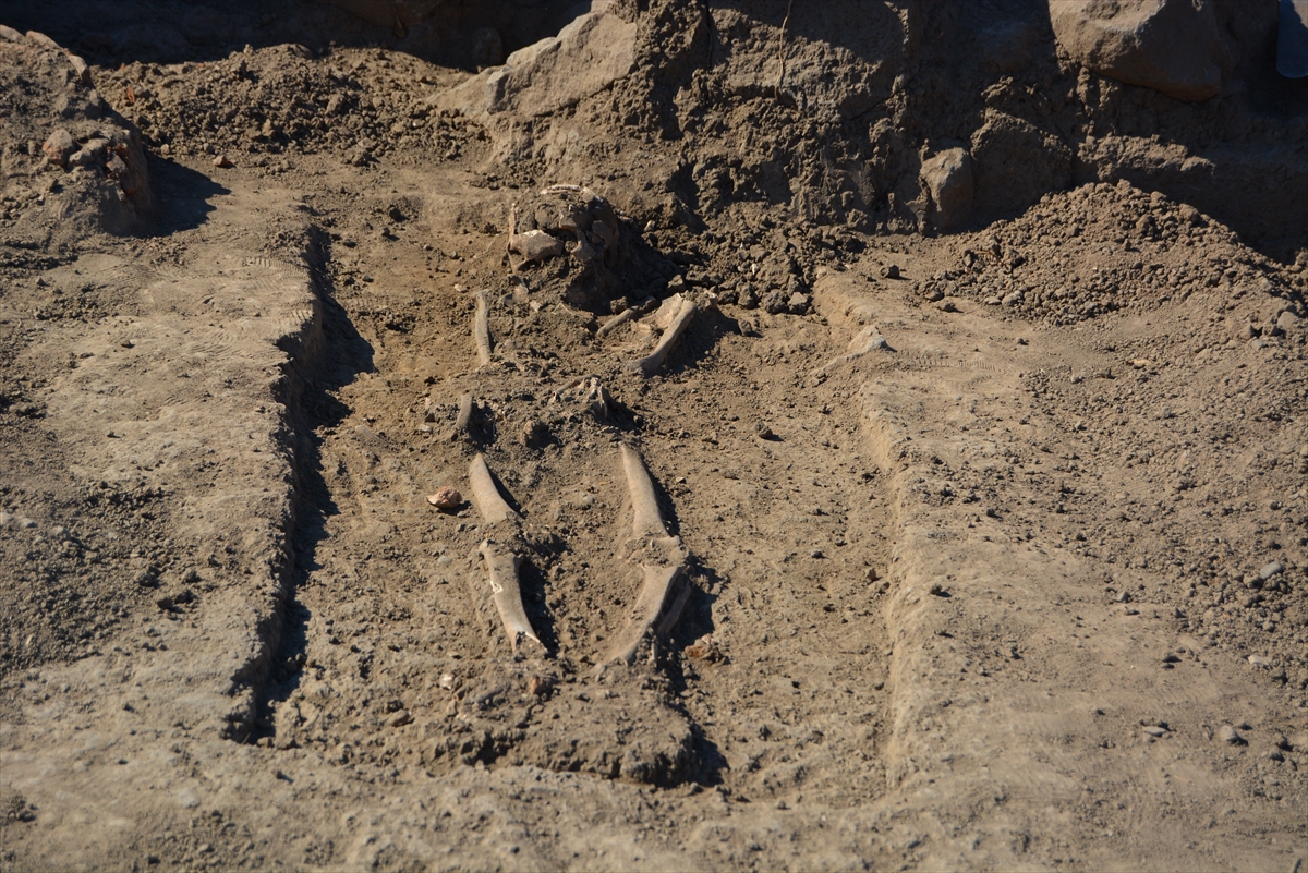 Hamaç Höyük'te Orta Çağ dönemine ait nekropole rastlandı