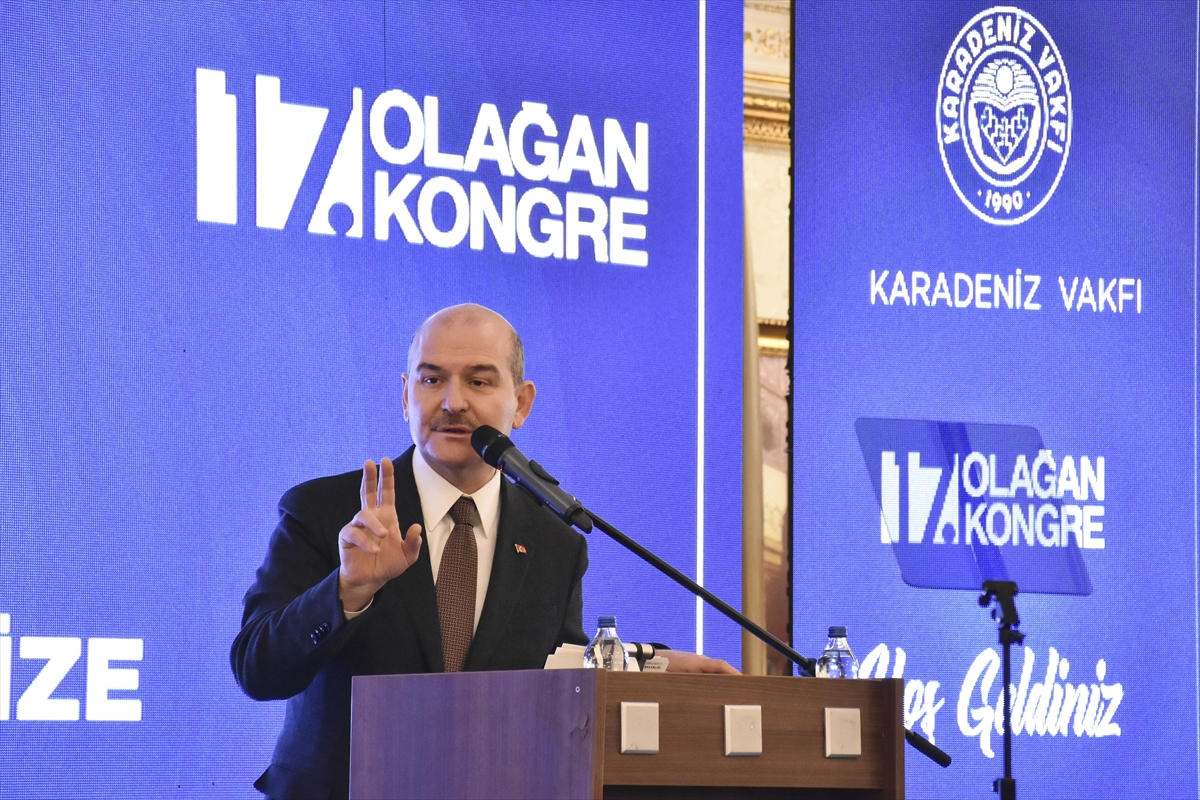 İçişleri Bakanı Soylu, Karadeniz Vakfı 17. Olağan Kongresi'nde konuştu: