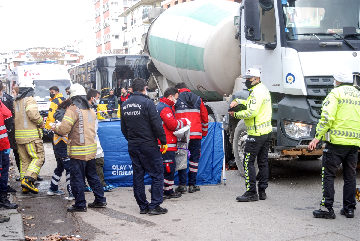 Maltepe'de beton mikserinin altında kalan kadın hayatını kaybetti