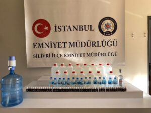 İSTANBUL (AA) – Silivri'de düzenlenen operasyonda bir miktar sahte içki