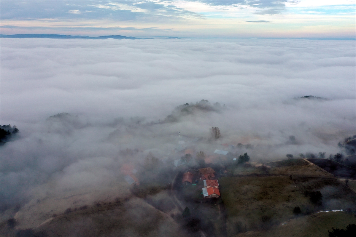 Ilgaz Dağı'nda sis havadan görüntülendi