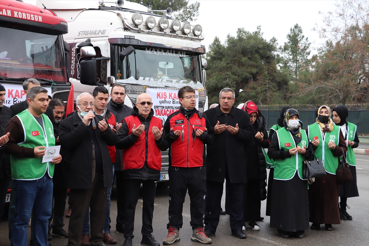 Siirt'ten İdlib'e 4 tır insani yardım malzemesi gönderildi