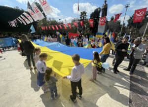 ADANA (AA) – Adana'da yaşayan Ukraynalılar, Rusya'nın ülkelerine saldırısın​​​​​​​a tepki
