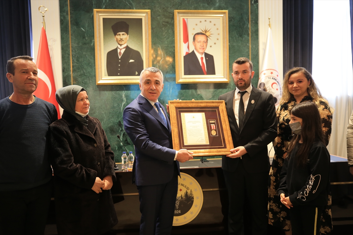 Kırklareli'de “Devlet Övünç Madalyası Tevcih Töreni” düzenlendi