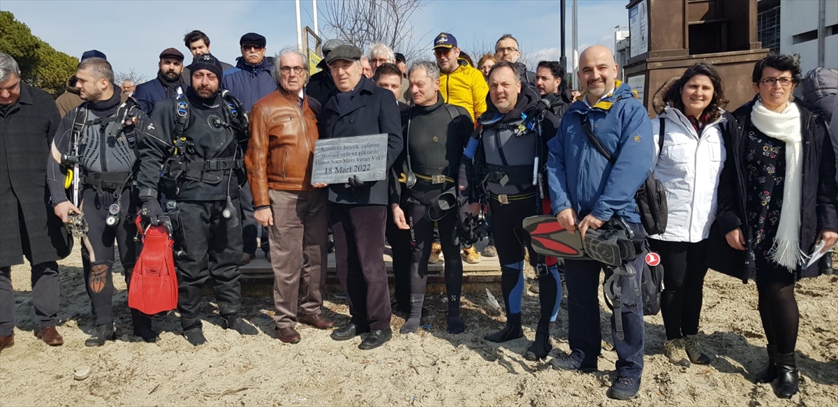 Nusret Mayın Gemisi için denizin derinliklerine plaket bırakıldı