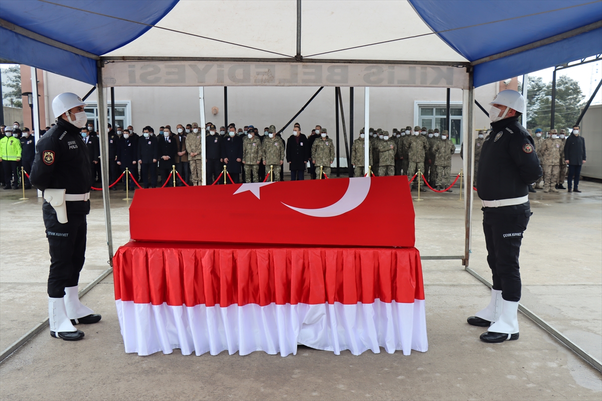 Suriye'de kalp krizi sonucu ölen polis için Kilis'te tören düzenlendi