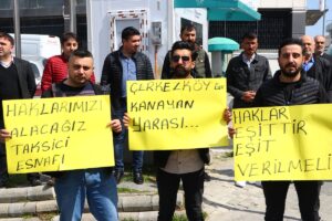 TEKİRDAĞ (AA) – Tekirdağ'da plakaları iptal edilen taksiciler, Tekirdağ Büyükşehir