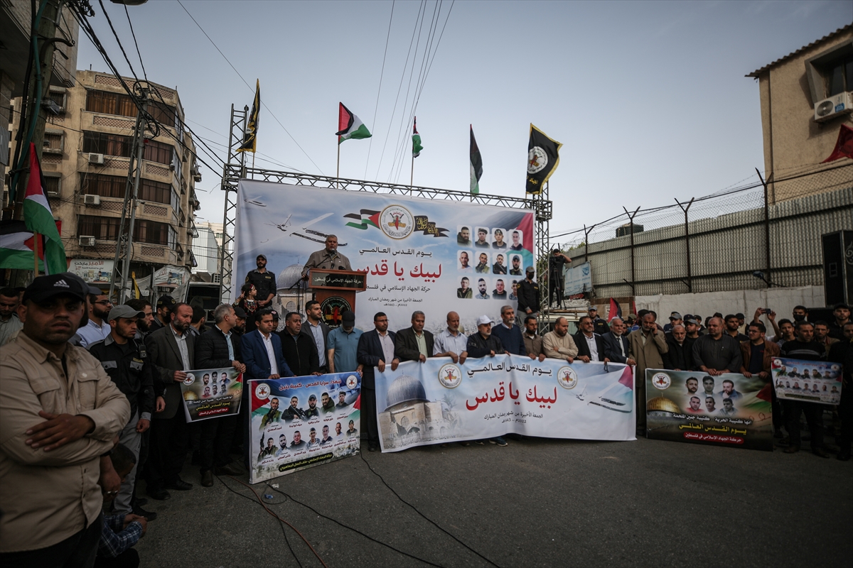 Gazze Şeridi'nde Dünya Kudüs Günü dolayısıyla yürüyüş