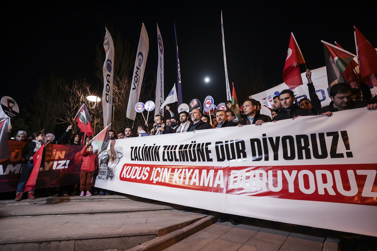 İsrail'in Mescid-i Aksa baskını Ankara'da protesto edildi