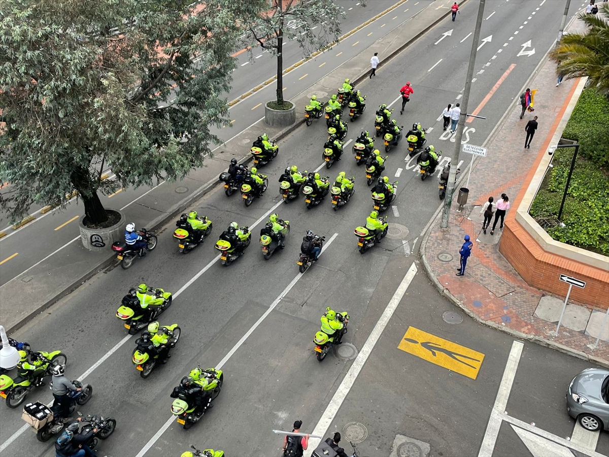 Kolombiya'da yüzlerce motosikletçi güvenlik önlemlerine karşı eylem düzenledi
