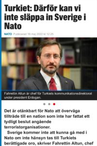 ANKARA (AA) – Cumhurbaşkanlığı İletişim Başkanı Fahrettin Altun, "İsveç'in NATO'ya