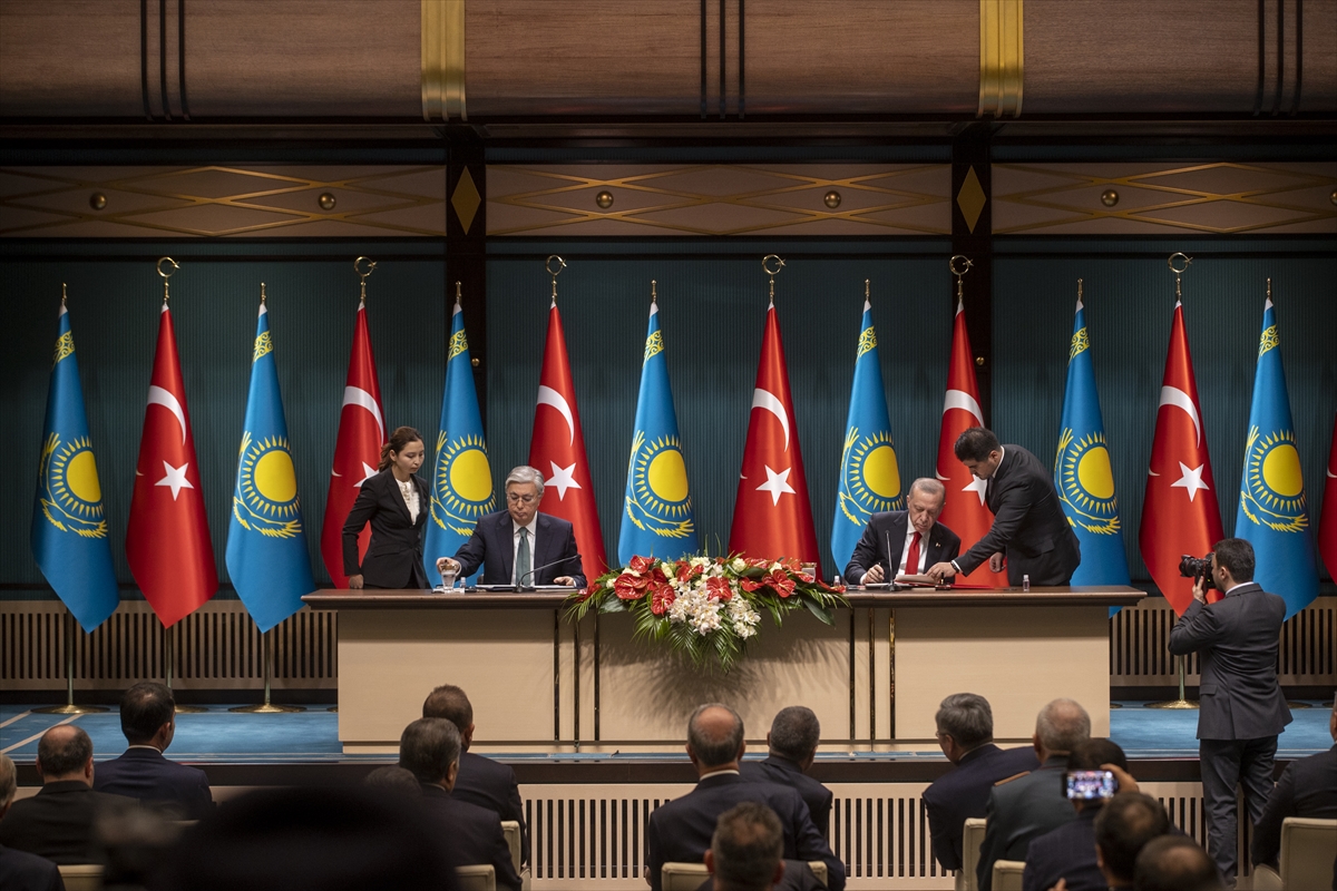 Kazakistan Cumhurbaşkanı Tokayev, Cumhurbaşkanı Erdoğan ile ortak basın toplantısında konuştu: