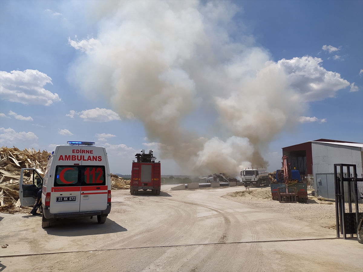 Edirne'de Biyokütle Enerji Santrali'nde çıkan yangın kontrol altına alındı