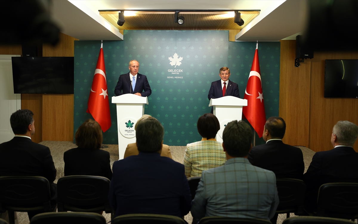 Memleket Partisi Genel Başkanı İnce, Gelecek Partisi Genel Başkanı Davutoğlu'nu ziyaret etti