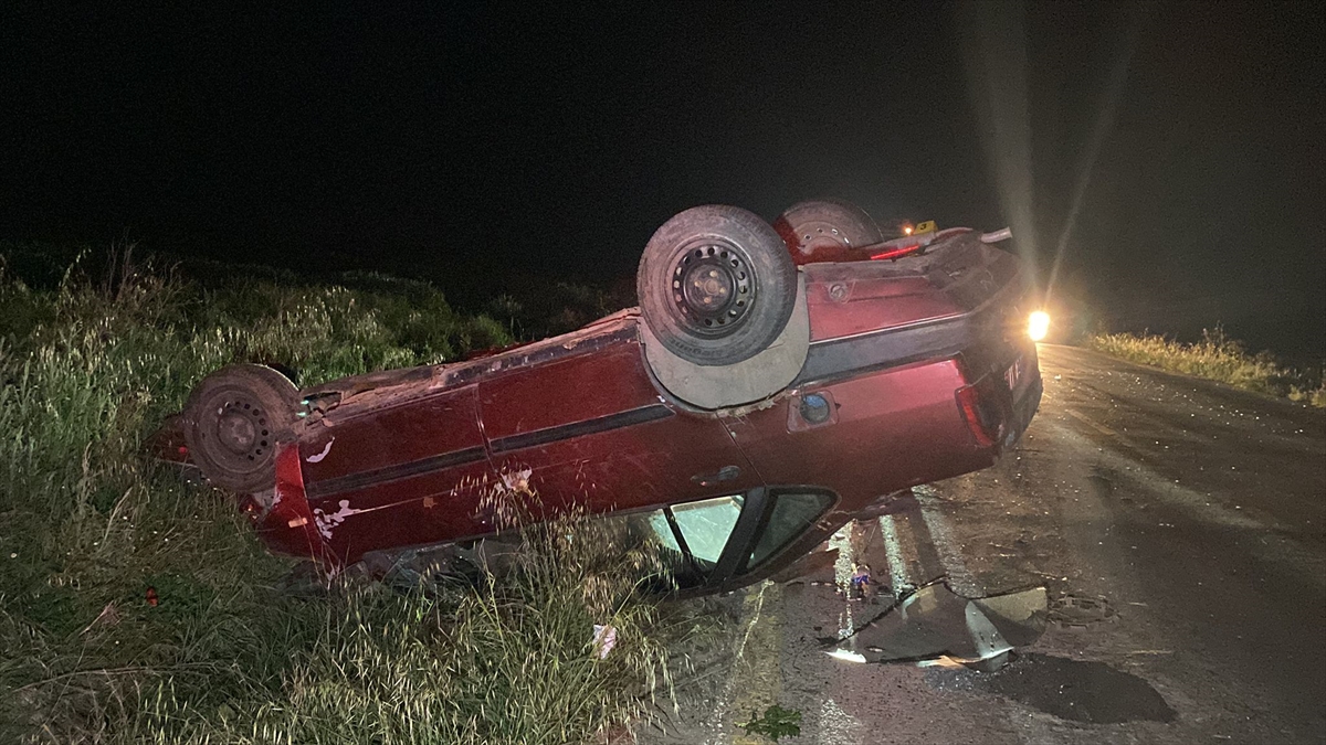 Tekirdağ'da devrilen otomobilin sürücüsü yaşamını yitirdi