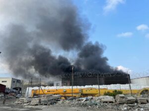 HATAY (AA) – Hatay'ın Arsuz ilçesinde bir antrepoda dün çıkan