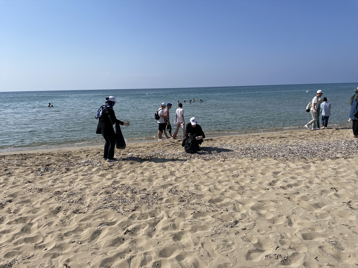 KKTC'de çevre gönüllüleri, Karpaz'daki Ronnas sahilini temizledi