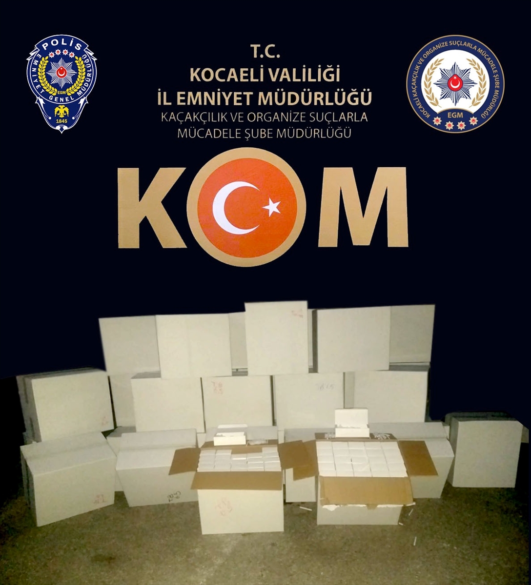 Kocaeli'de 1 milyon 900 bin makaron ele geçirildi