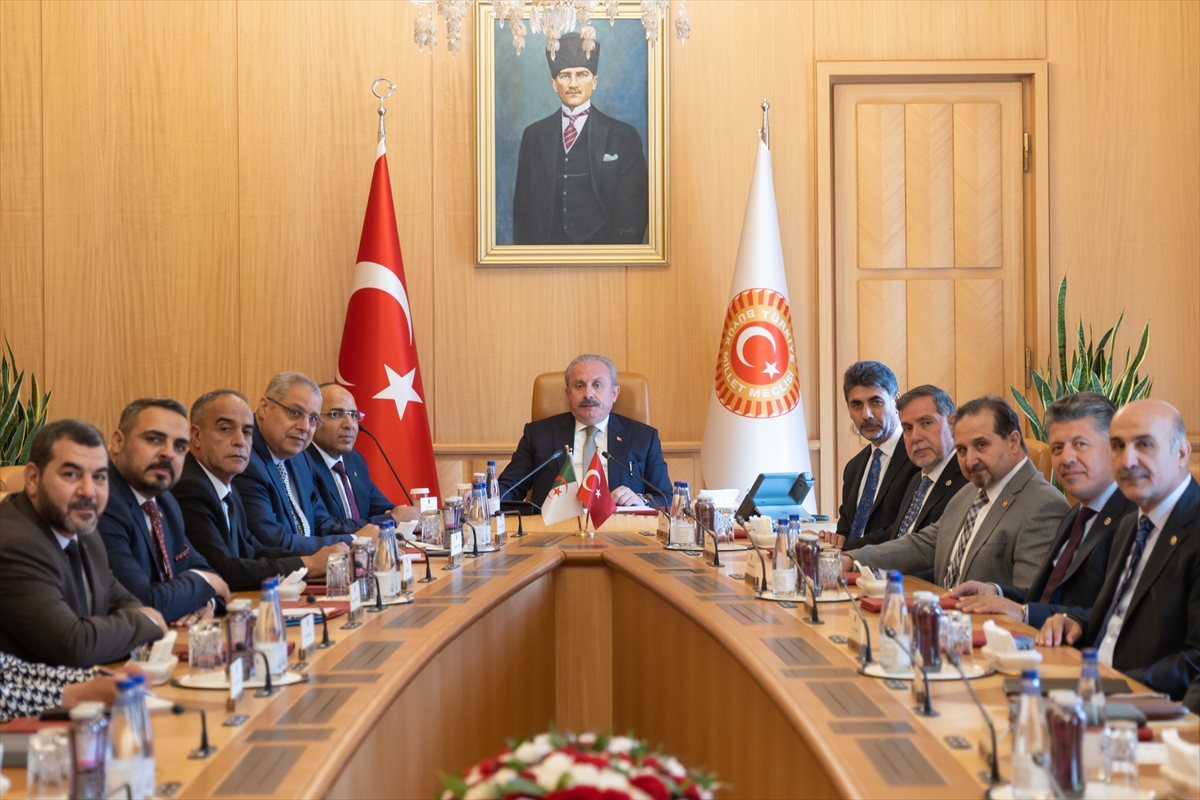TBMM Başkanı Şentop, Cezayir-Türkiye Parlamentolararası Dostluk Grubu Başkanı Guesri'yi kabul etti