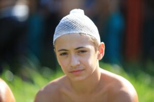 EDİRNE (AA) – 661. Tarihi Kırkpınar Yağlı Güreşleri'nde Minik –