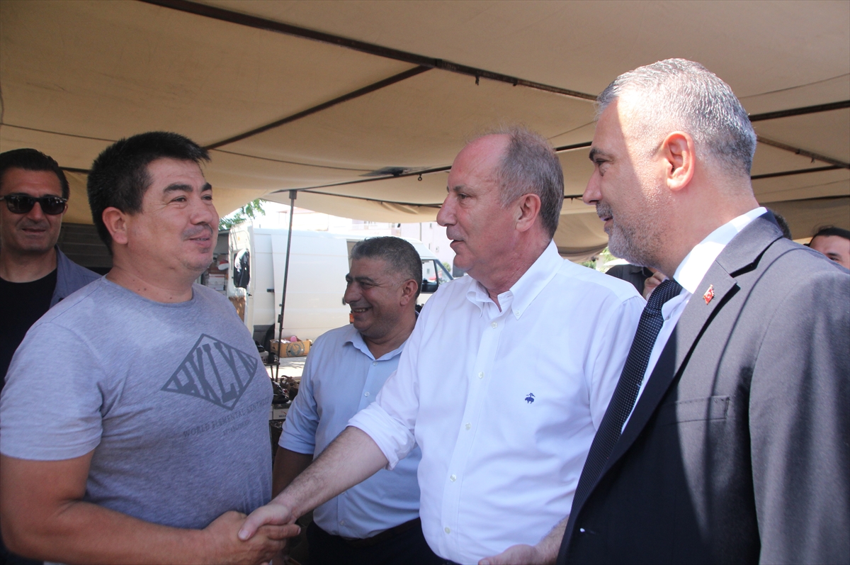 Memleket Partisi Genel Başkanı İnce, Antalya'da pazarcıları ziyaret etti:
