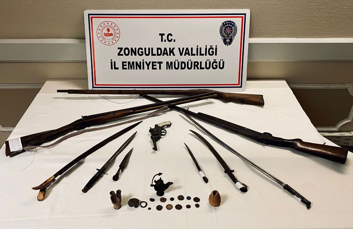 Zonguldak'ta ev ve iş yerinde tarihi eser bulunan şüpheli yakalandı