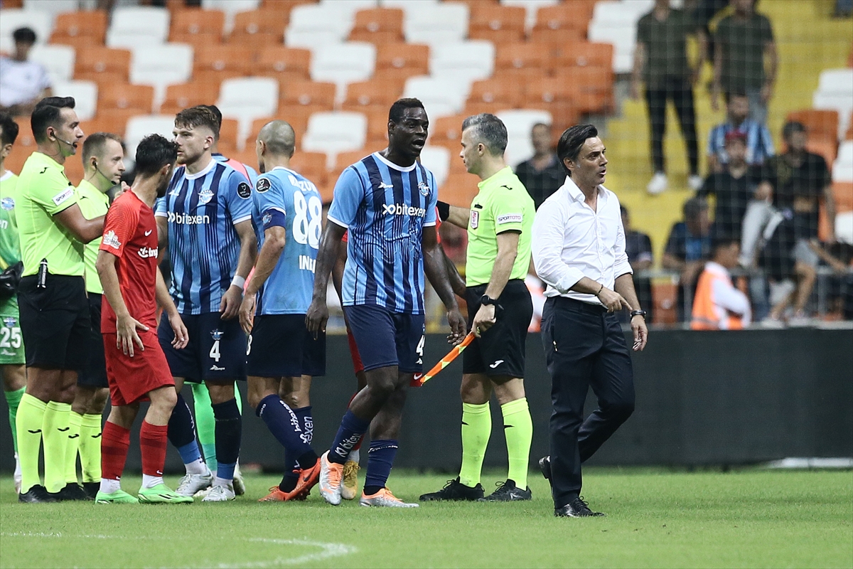 Adana Demirspor Teknik Direktörü Montella ile Balotelli tartıştı