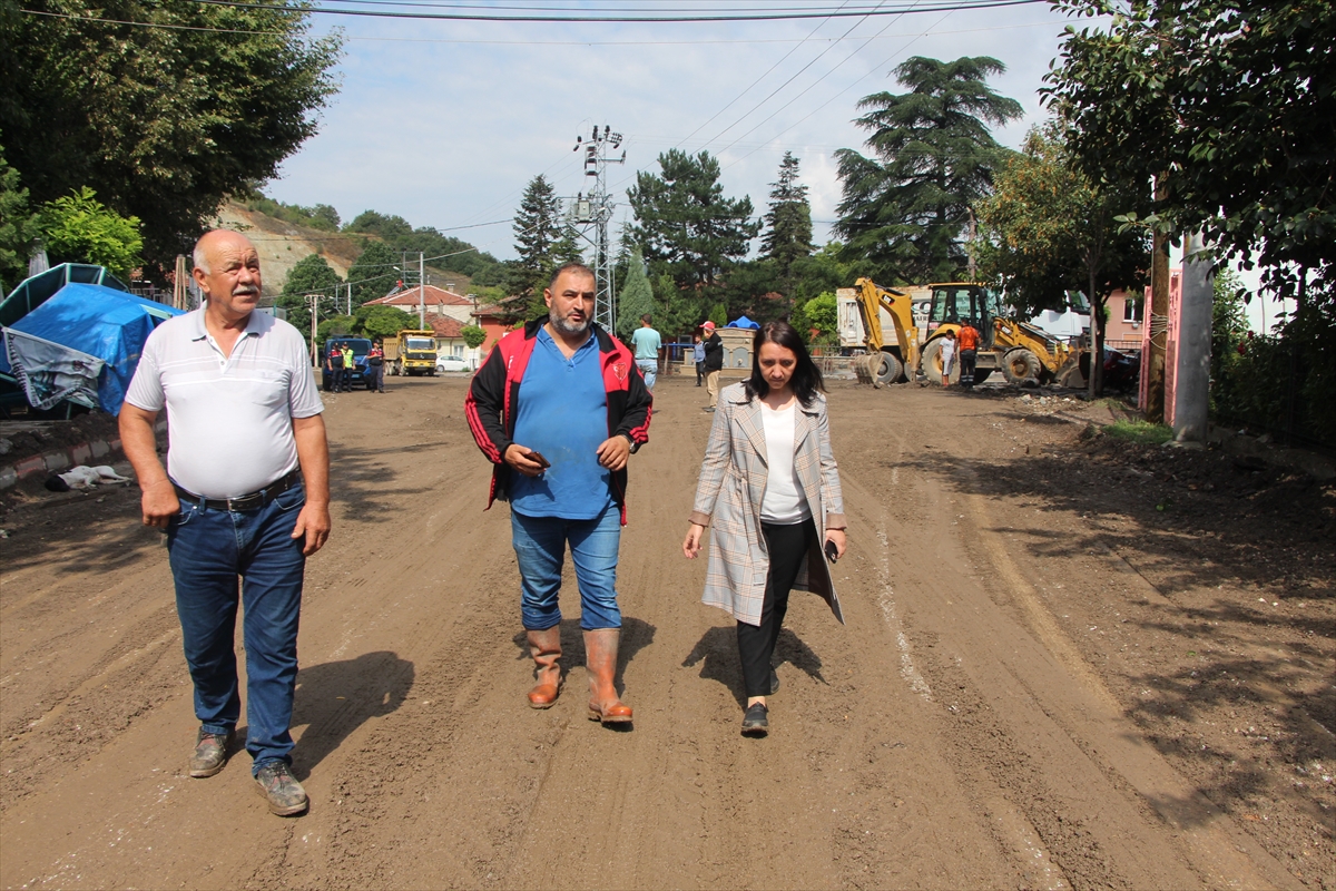 Bilecik'te taşkının zarar verdiği köyde hasar tespit çalışması yapılıyor