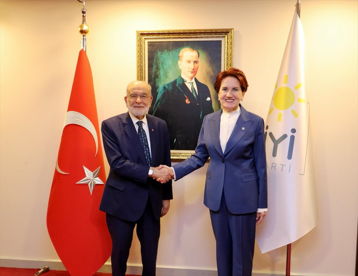 İYİ Parti Genel Başkanı Akşener ile Saadet Partisi Genel Başkanı Karamollaoğlu görüştü