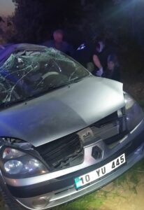 BALIKESİR (AA) – Balıkesir'in Gönen ilçesinde otomobilin devrilmesi sonucu 1