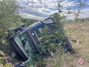 EDİRNE (AA) – Edirne'de, tekstil malzemesi taşıyan Ukrayna plakalı tır