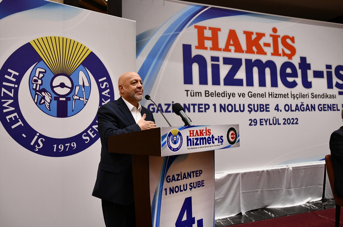 HAK-İŞ Genel Başkanı Arslan, Gaziantep'te genel kurula katıldı: