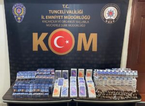 TUNCELİ (AA) – Tunceli’de bir araçta kaçak sigara ve cep