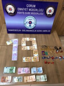 ÇORUM (AA) – Çorum'da telefon dolandırıcılığı zanlısı, para ve ziynet