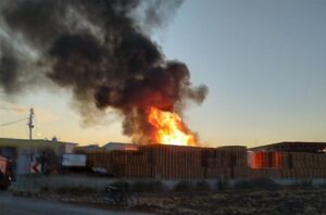 İZMİR (AA) – İzmir'in Torbalı ilçesinde bir palet fabrikasında çıkan