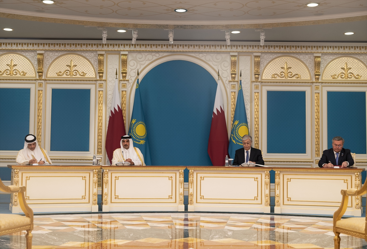 Katar Emiri Al Sani, Kazakistan Cumhurbaşkanı Tokayev'le görüştü