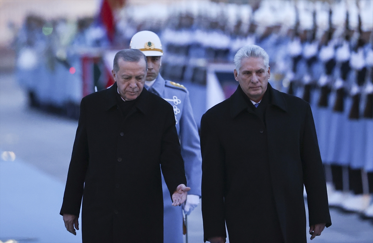 Cumhurbaşkanı Erdoğan, Küba Devlet Başkanı Bermudez'i resmi törenle karşıladı