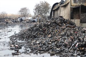 DENİZLİ (AA) – Denizli'nin Pamukkale ilçesinde dün kimyasal malzeme üretilen